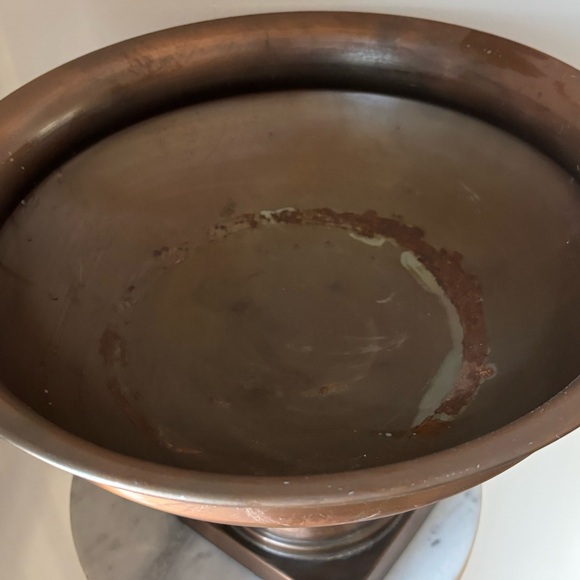 Copper/Bronze Footed Pedestal Base Bowl Urn Large Centerpiece 13.25” W 9.25” T - Picture 10 of 16